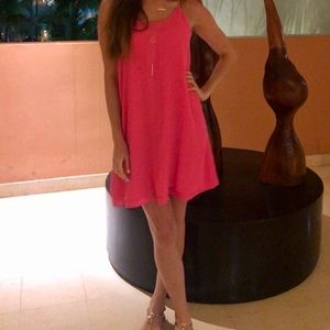 Francesca’s Hot Pink Swing Dress
